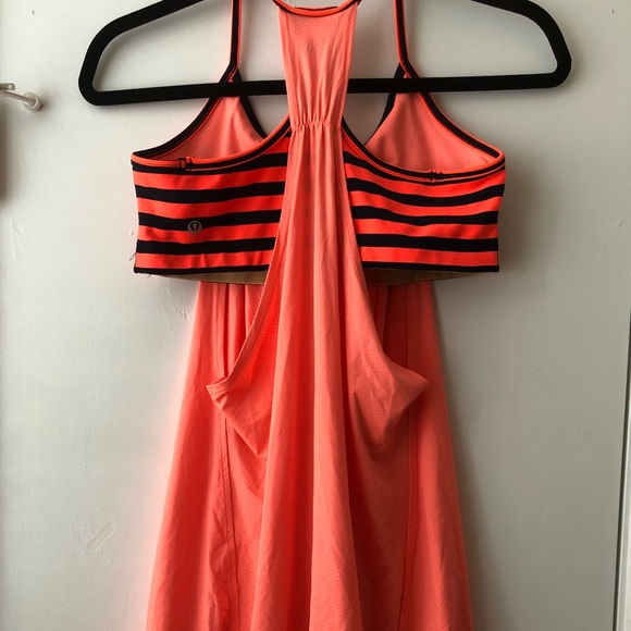 Lululemon Orange and navy blue Tank top bra combo - Picture 2 of 2
